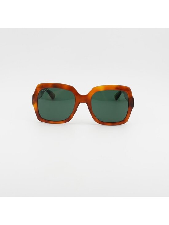 Gucci GG0036SN 003 Sunglasses Havana Square Frame, Green Lenses main image 9